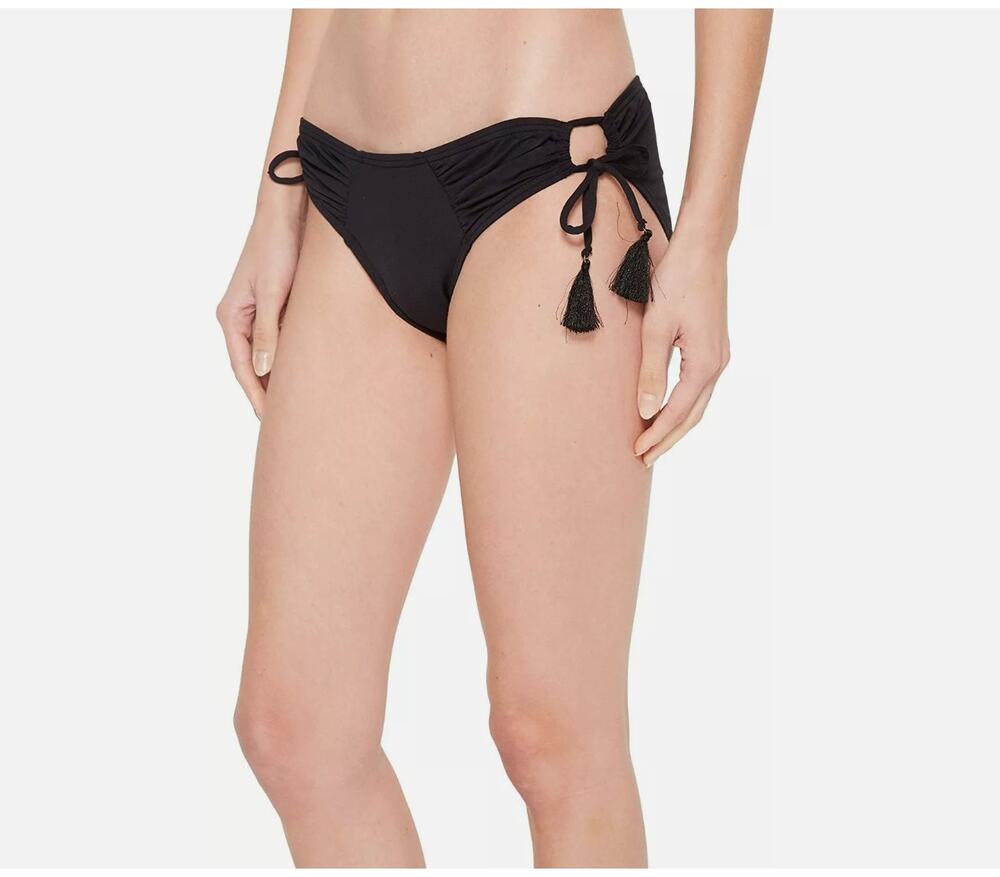 Vince Camuto Riviera Solids Side Tie Cheeky Bikini Bottom Black LG